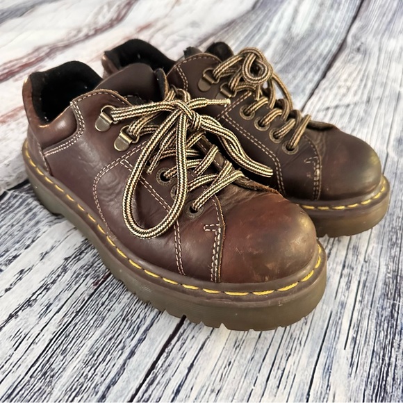 Vintage 90’s Dr. Marten’s 8312 Brown Leather Lace Up Chunky Shoes - Picture 3 of 10